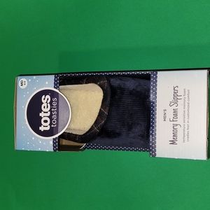 Men 8-9 Memory Foam Slippers Dark Blue